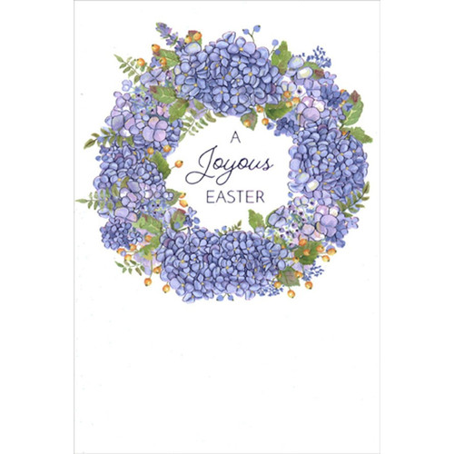 Joyous Easter Purple Wreath Easter Card: A Joyous Easter