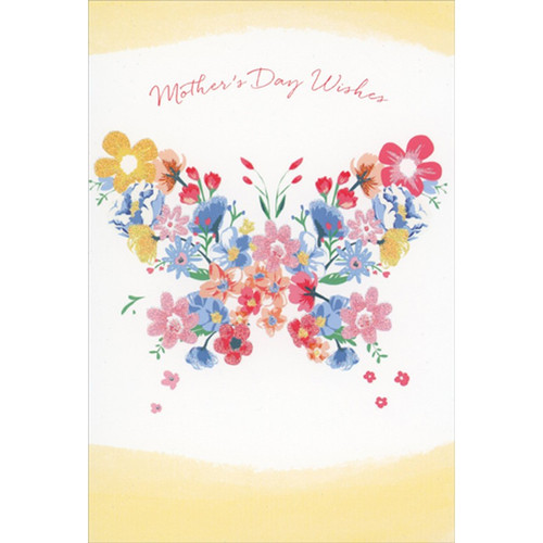 Assorted Flowers in Butterfly Shape Mother's Day Card for Someone Special: Mother's Day Wishes