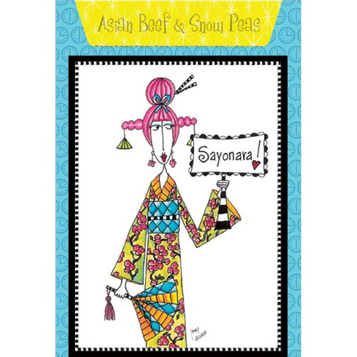 Asian Beef & Snow Peas Dolly Mama Funny / Humorous Birthday Card: Sayonara!