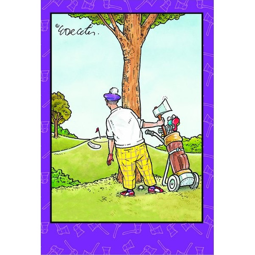 Golfer With Axe Eric Decetis Funny / Humorous Birthday Card