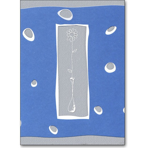 Thin Flower & Vase Box of 25 Blank Note Cards