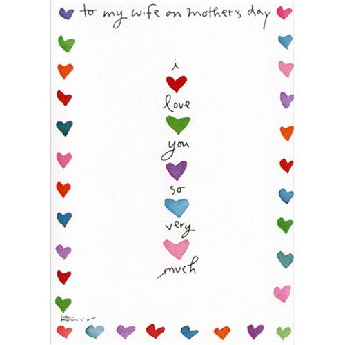 Stacked Hearts Mother's Day Card for Wife: to my wife on mother's day - I love you so very much