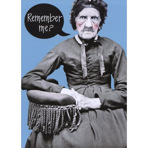 Remember Me Vintage Photo Funny Over the Hill Birthday Card: Remember me?