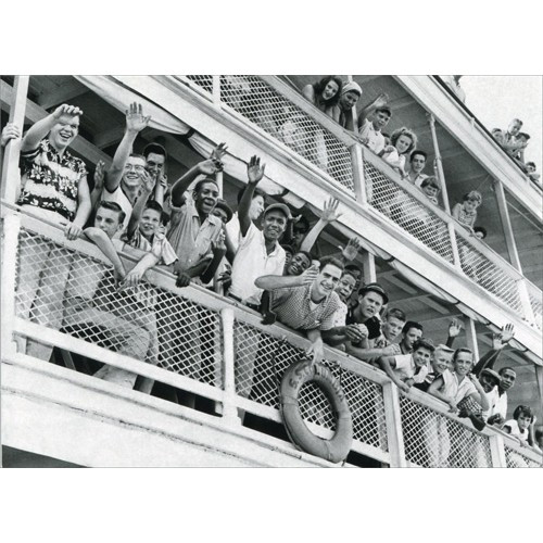 Crowd Waving From Bob-Lo Boat Historic Detroit Blank Note Card