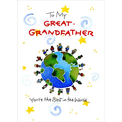 Best In The World Father's Day Card for Great-Grandfather: To My Great Grandfather - You're the Best in the World..