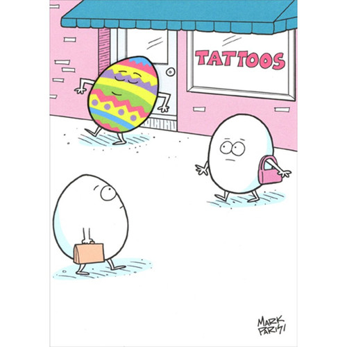 Easter Egg Tattoos Funny / Humorous Easter Card: TATTOOS