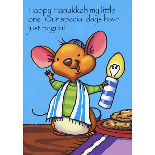 Candle Activity Hanukkah Card: Happy Hanukkah my little one. Our special days have just begun!
