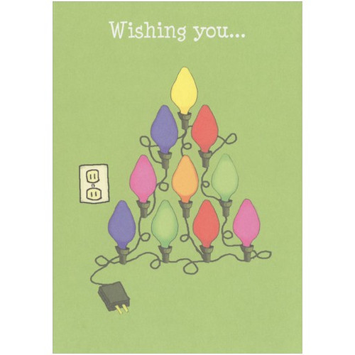 String of Xmas Lights Christmas Card: Wishing you…
