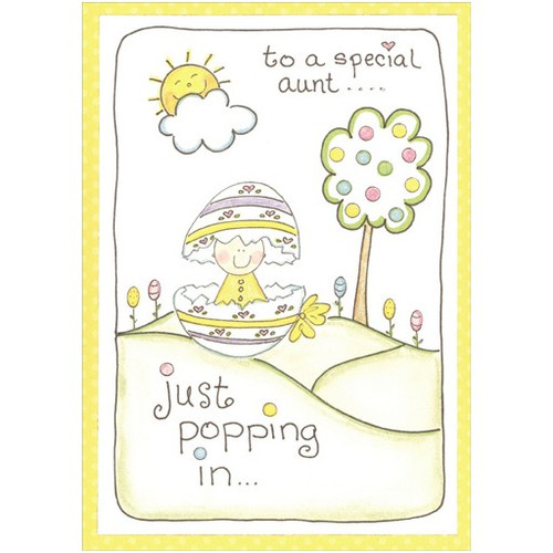 Just Popping in Easter Card for Aunt: to a special aunt… just popping in…