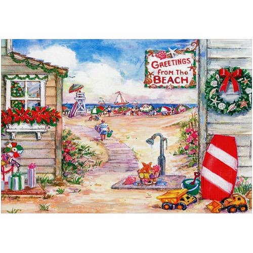 Greetings from the Beach Box of 18 Warm Weather Christmas Cards: Greetings from the Beach