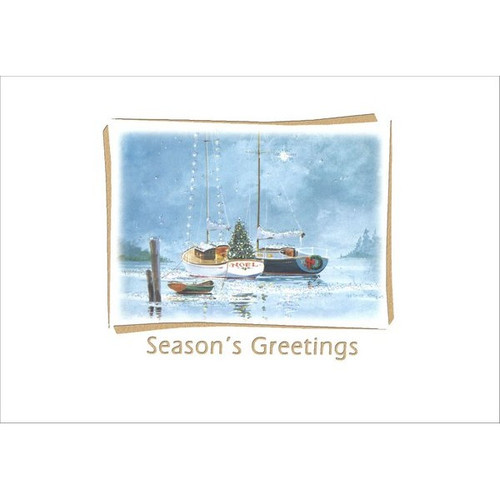 Two Sailboats Nautical Holiday Card: Season's Greetings