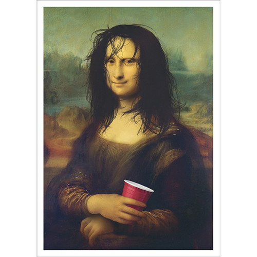 Mona Lisa with Messy Hair Funny / Humorous Birthday Card