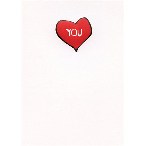 Embossed Red Heart on White : You Rock Humorous : Funny Valentine's Day Card: You