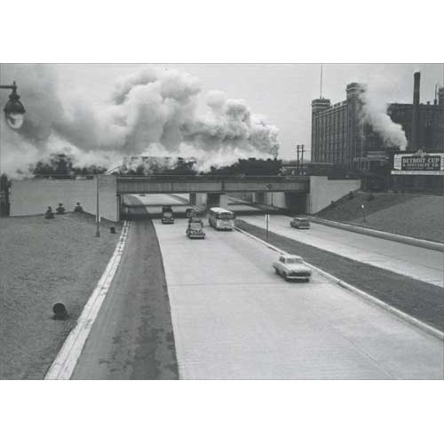 Train Over Freeway Historic Detroit Blank Note Card