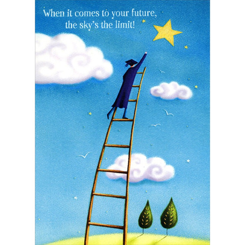 Grad Climbing Ladder : Sky's the Limit Graduation Congratulations Card: When it comes to your future, the sky’s the limit!