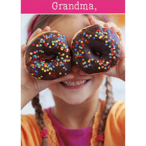 Girl Looks Through Doughnuts Humorous / Funny Grandma Mother's Day Card: Grandma,