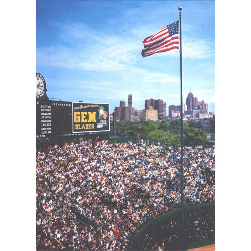 Flagpole At Briggs Stadium Historic Detroit Blank Note Card