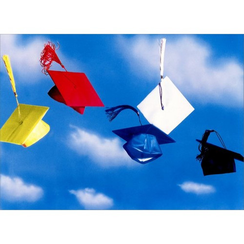 Grad Caps in Air Graduation Congratulations Card