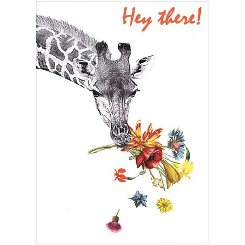 Checking in Giraffe Thinking of You Card: Hey there!