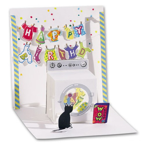 Washing Machine Pop-Up Birthday Card