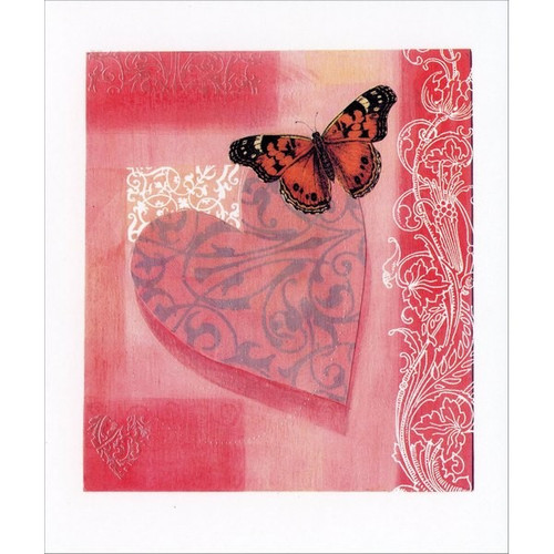 Butterfly on Heart Valentine's Day Card