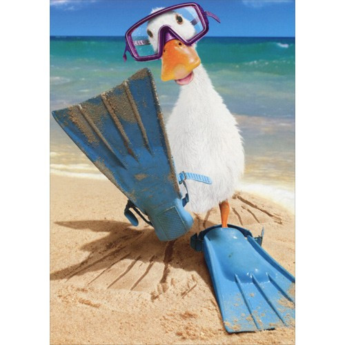 Duck Wearing Scuba Mask Funny Birthday Card