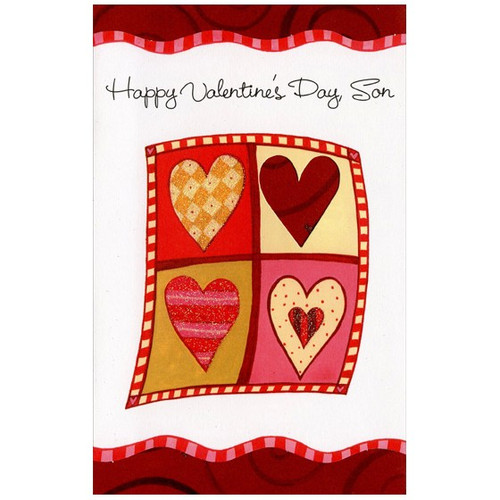 Four Hearts Two by Two: Son Valentine's Day Card: Happy Valentine's Day, Son