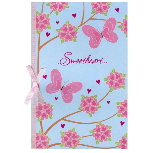 Pink Butterflies & Flowers: Sweetheart Valentine's Day Card: Sweetheart…