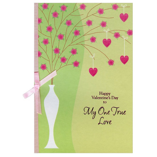 Tall White Vase: One True Love Valentine's Day Card: Happy Valentine's Day to My One True Love