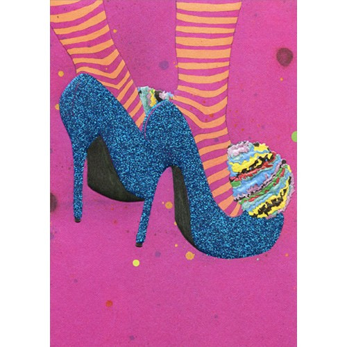 Striped Socks And Blue Shoes A*Press Funny Feminine Birthday Card