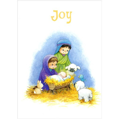 Joy Manger Scene Christmas Card: Joy