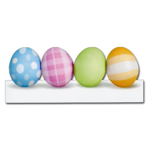 Pastel Easter Eggs Die Cut Easter Card