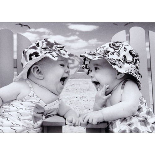 Laughing Babies Funny Feminine Birthday Card