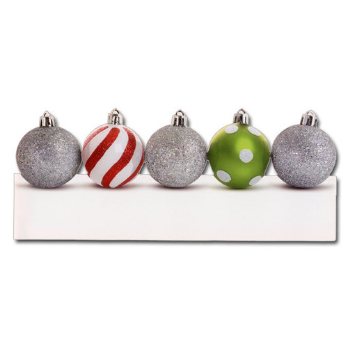 Row Of Ornaments Die Cut Christmas Card