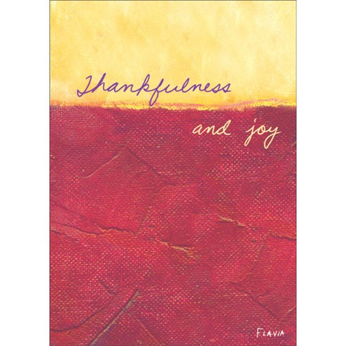 Thankfulness and Joy Flavia Thanksgiving Card: Thankfulness and joy