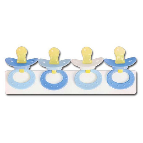 Baby Boy Pacifiers Die Cut New Baby Congratulations Card | PaperCards.com