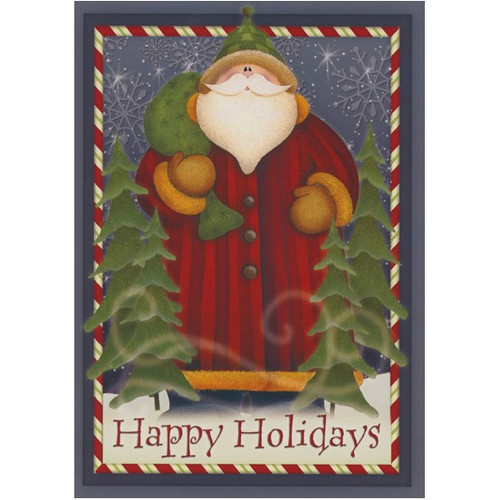 Happy Holidays Santa Christmas Card: Happy Holidays