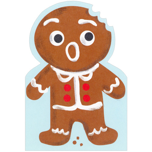 Gingerbread Man with Bite Mark Humorous / Funny Christmas Card