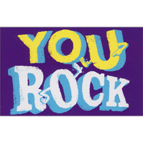 You Rock on Purple Funny / Humorous Mini Blank Gift Enclosure Card