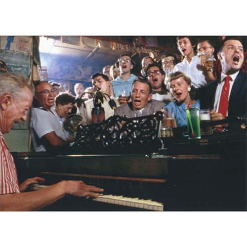Singing at Casey's Piano Bar America Collection Birthday Card