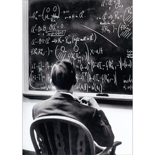 Man Studying Equation on Blackboard America Collection Funny / Humorous Birthday Card