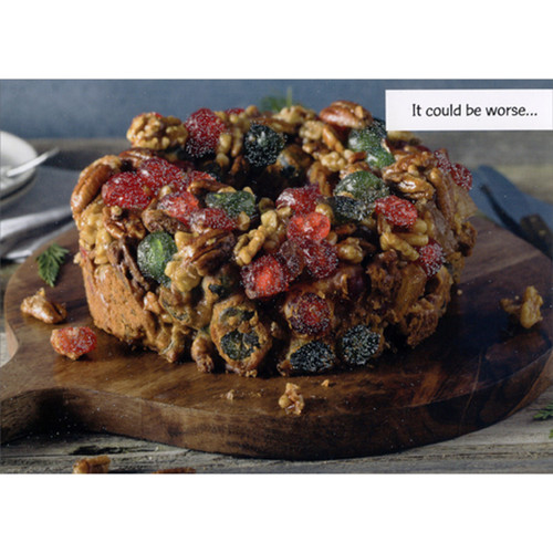 It Could Be Worse: Fruitcake Photo Box of 12 Humorous / Funny Christmas Cards: It could be worse…