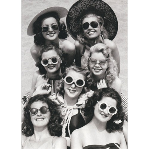 Women Wearing Sunglasses America Collection Birthday Card