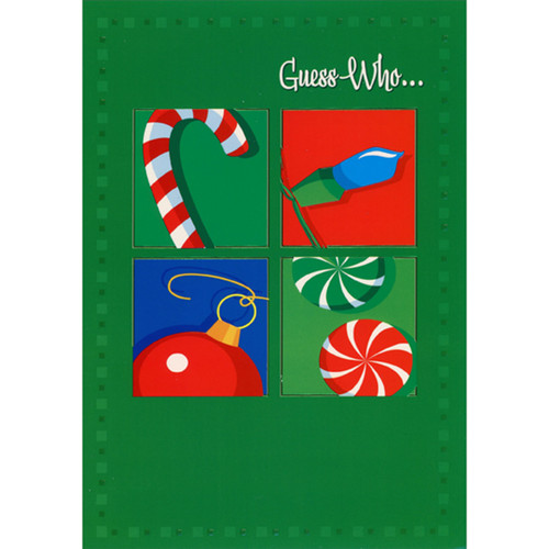 Guess Who: Candy Cane, Bulb, Ornament and Mints Christmas Card for Secret Pal: Guess Who…