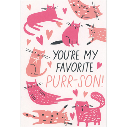 Cat's Favorite Purr-son Cute Valentine's Day Card From the Cat: You're My Favorite Purr-son!