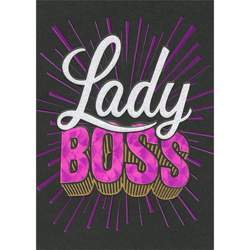Boss Lady A-Press Funny Birthday Card: Lady Boss