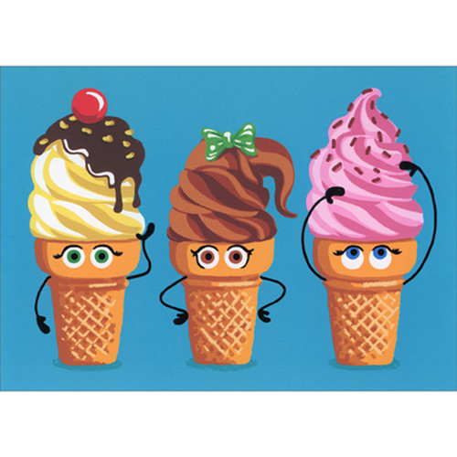 Ice Cream Cone Hair Dos A-Press Funny Birthday Card