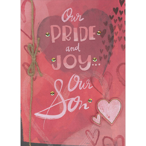 Make My Heart Happy: 3D Die Cut Tip On Envelope, Gold and Blue