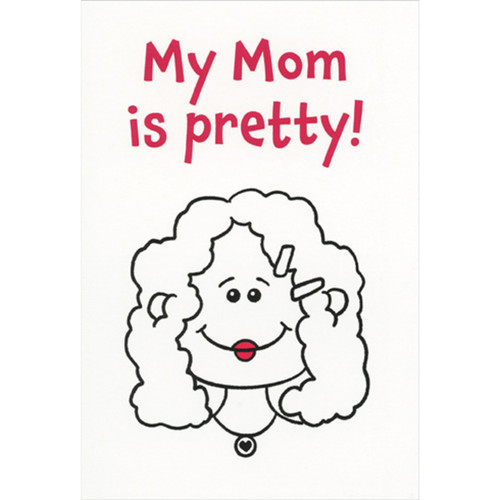 Mother's day greeting card, children's drawing for mom