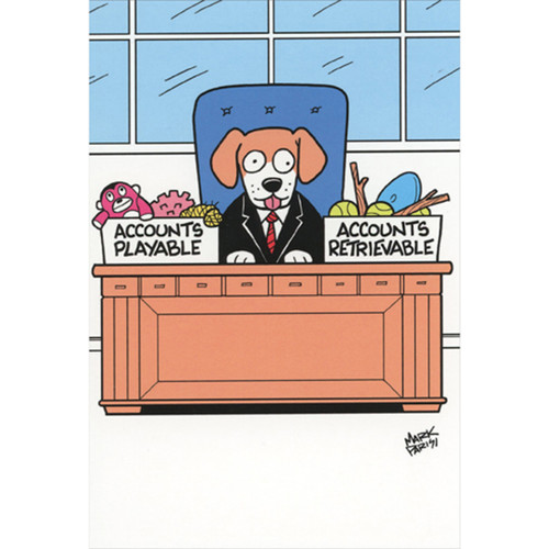 Dog at Desk: Accounts Playable Funny / Humorous Administrative Professionals Day Card: Accounts Playable - Accounts Retrievable